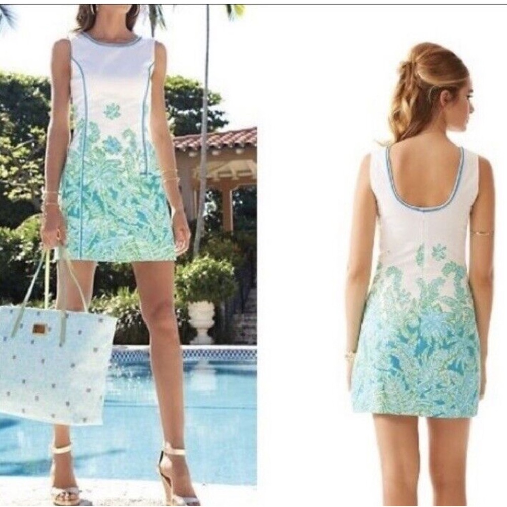 Lilly Pulitzer White Palm Party Carlow Shift Dress